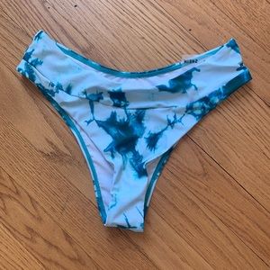 aqua tie dye swim bottoms